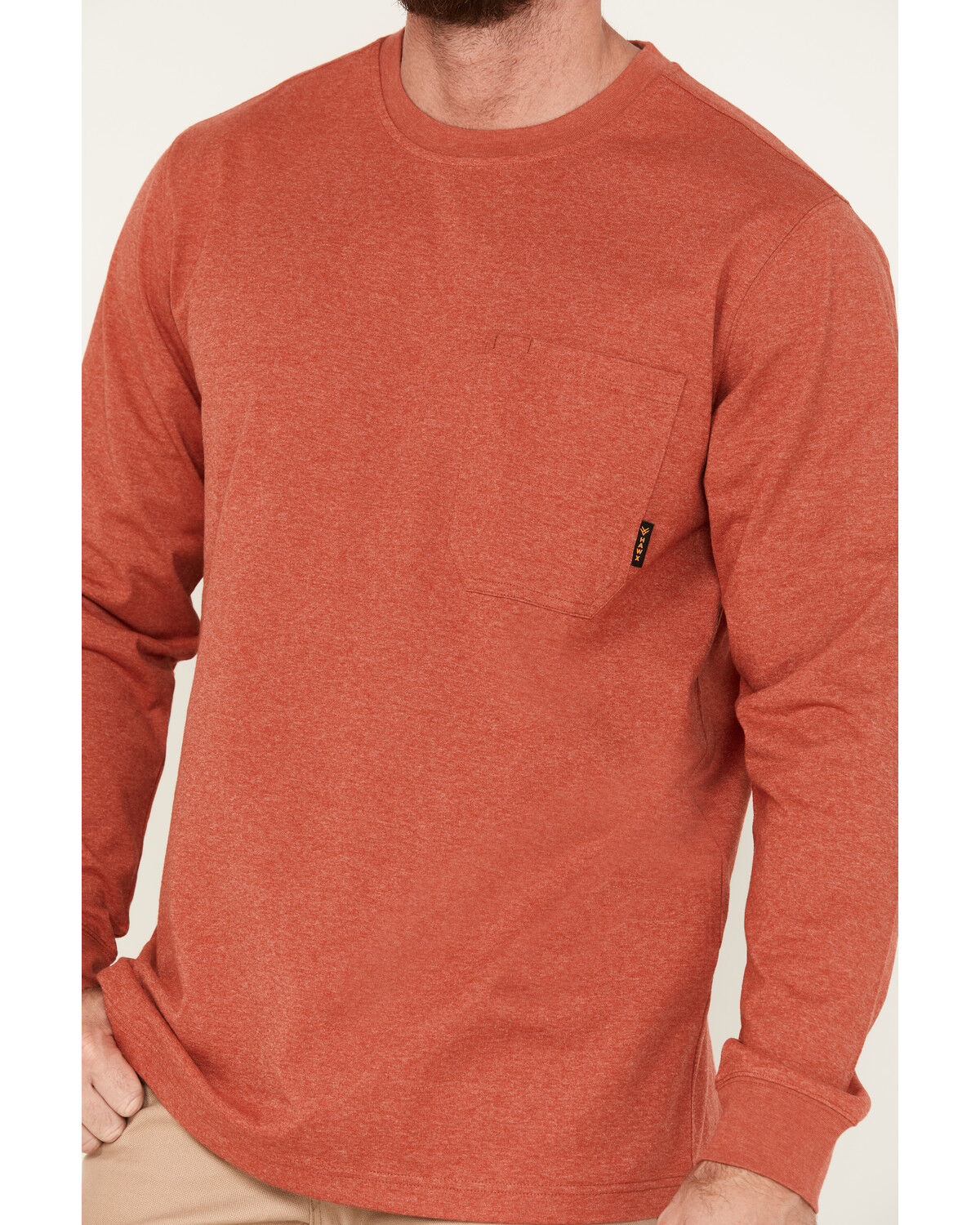 Image #3 - Hawx Men's Forge Long Sleeve Work T-Shirt, Medium Red, hi-res