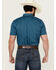 Image #4 - RANK 45® Men's Interlock Plains Abstract Geo Print Short Sleeve Button-Down Stretch Western Shirt, Medium Blue, hi-res