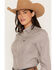 Image #2 - Cinch Women's Striped Long Sleeve Button-Down Western Shirt, White, hi-res