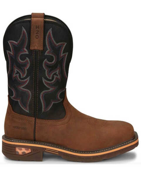 Image #2 - Justin Men's Resistor Western Work Boots - Composite Toe, Brown, hi-res