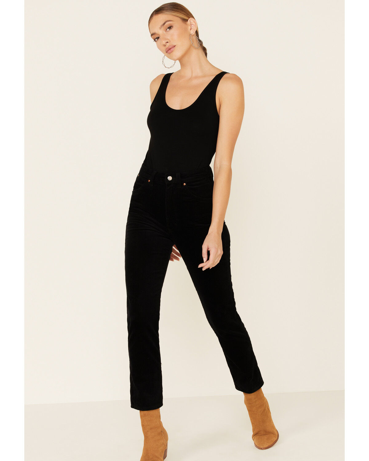 womens black cord jeans