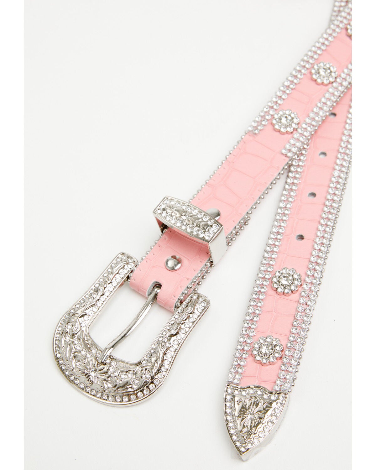 Image #2 - Shyanne Girls' Lucy Embossed Embellished Bling Belt, Pink, hi-res