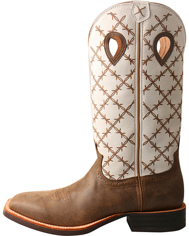 Twisted X Men's 14" Ruff Stock Boots - Square Toe, Brown, hi-res