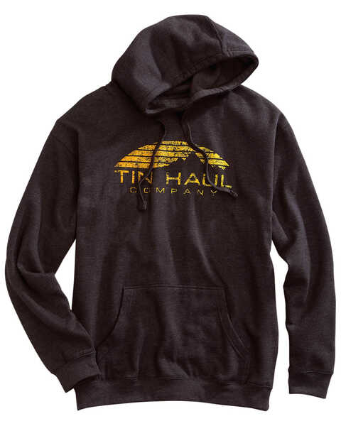 Tin Haul Men's Gray Sunset Mountain Graphic Hooded Sweatshirt , Grey, hi-res