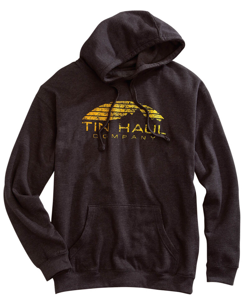 Tin Haul Men's Grey Sunset Mountain Graphic Hooded Sweatshirt , Grey, hi-res