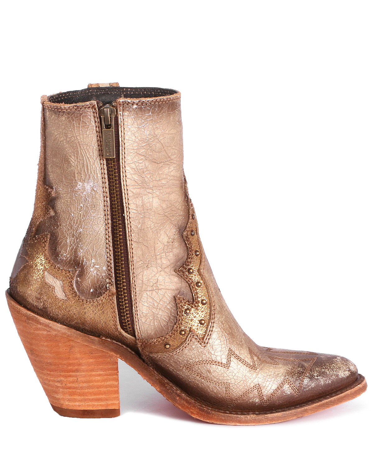 silver metallic booties