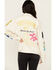 Image #4 - First Row Women's Embroidered Denim Jacket, Khaki, hi-res