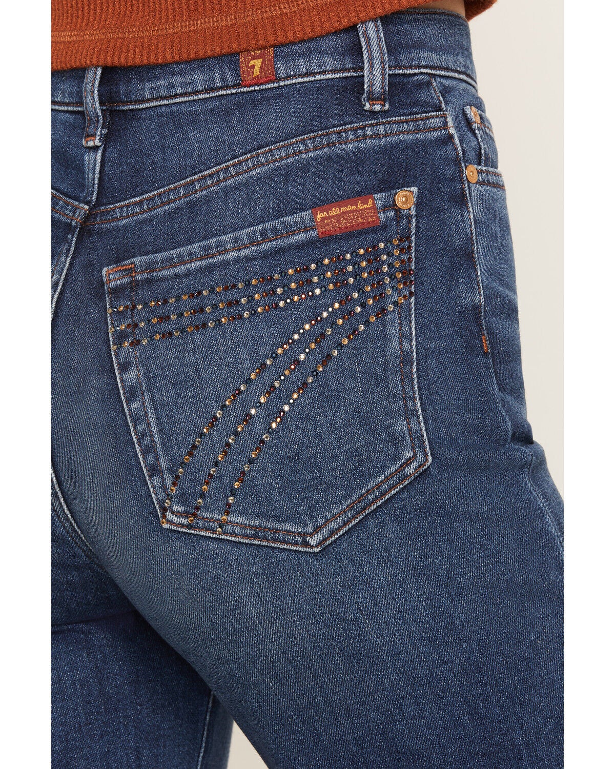 Image #2 - 7 For All Mankind Women's Blueleaf Dark Wash Ultra High Rise 32" Jo Bootcut Stretch Denim Jeans, Dark Wash, hi-res
