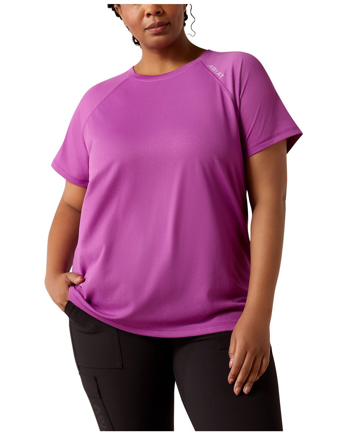 Image #1 - Ariat Women's Rebar Heat Fighter Essential Short Sleeve Work Tee - Plus, Purple, hi-res