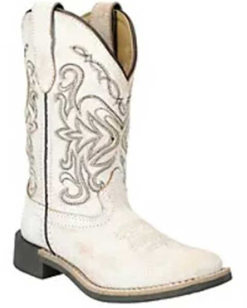 Smoky Mountain Little Girls' Georgia Western Boots - Broad Square Toe , White, hi-res