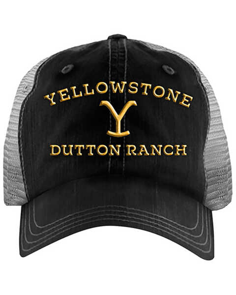Paramount Network’s Yellowstone Men's Dutton Ranch Logo Mesh-Back Ball Cap , Black, hi-res