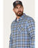Image #2 - Flag & Anthem Men's Willcox Vintage Wash Plaid Print Long Sleeve Button Down Shirt, Medium Blue, hi-res