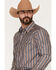 Image #2 - Cody James Men's Trigger Striped Print Long Sleeve Snap Western Shirt, Blue, hi-res