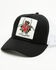 Image #1 - Ariat Women's Rose Patch Ball Cap, Black/white, hi-res