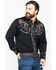 Image #1 - Scully Men's Embroidered Long Sleeve Western Shirt , Black, hi-res