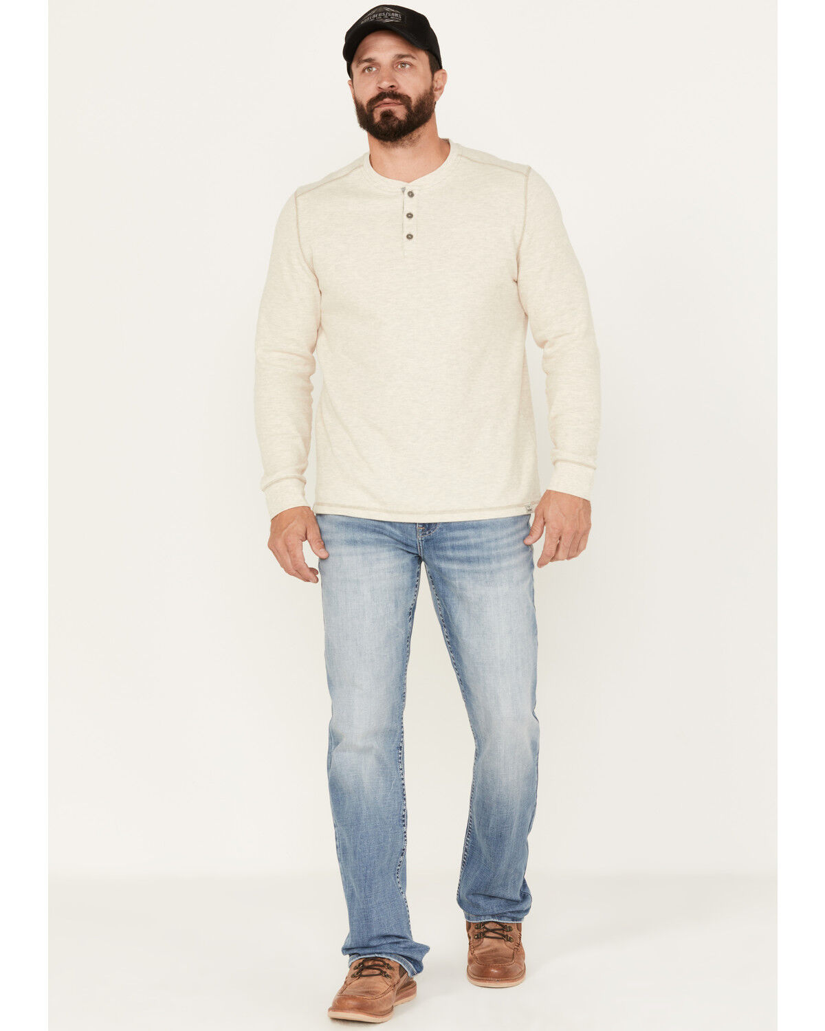 Image #1 - Moonshine Spirit Men's Fire Water Medium Wash Slim Straight Stretch Denim Jeans, Light Medium Wash, hi-res