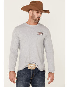 Cowboy Hardware Men's Grip It & Rip It Graphic Long Sleeve T-Shirt , Grey, hi-res