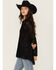Image #2 - Beyond The Radar Women's Velvet Lace Long Sleeve Tunic, Black, hi-res