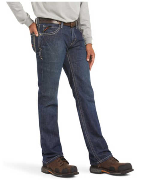 Ariat Men's FR M4 Shale Low Rise Boundary Bootcut Jeans - Big, Grey, hi-res
