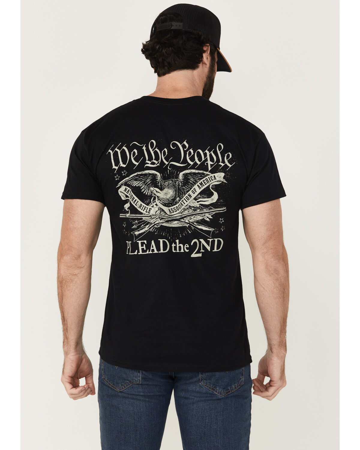 Image #1 - Buckwear Men's NRA We Plead The 2nd Short Sleeve Graphic Shirt, Black, hi-res