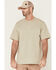 Image #1 - Hawx Men's Solid Taupe Force Heavyweight Short Sleeve Work Pocket T-Shirt , Taupe, hi-res