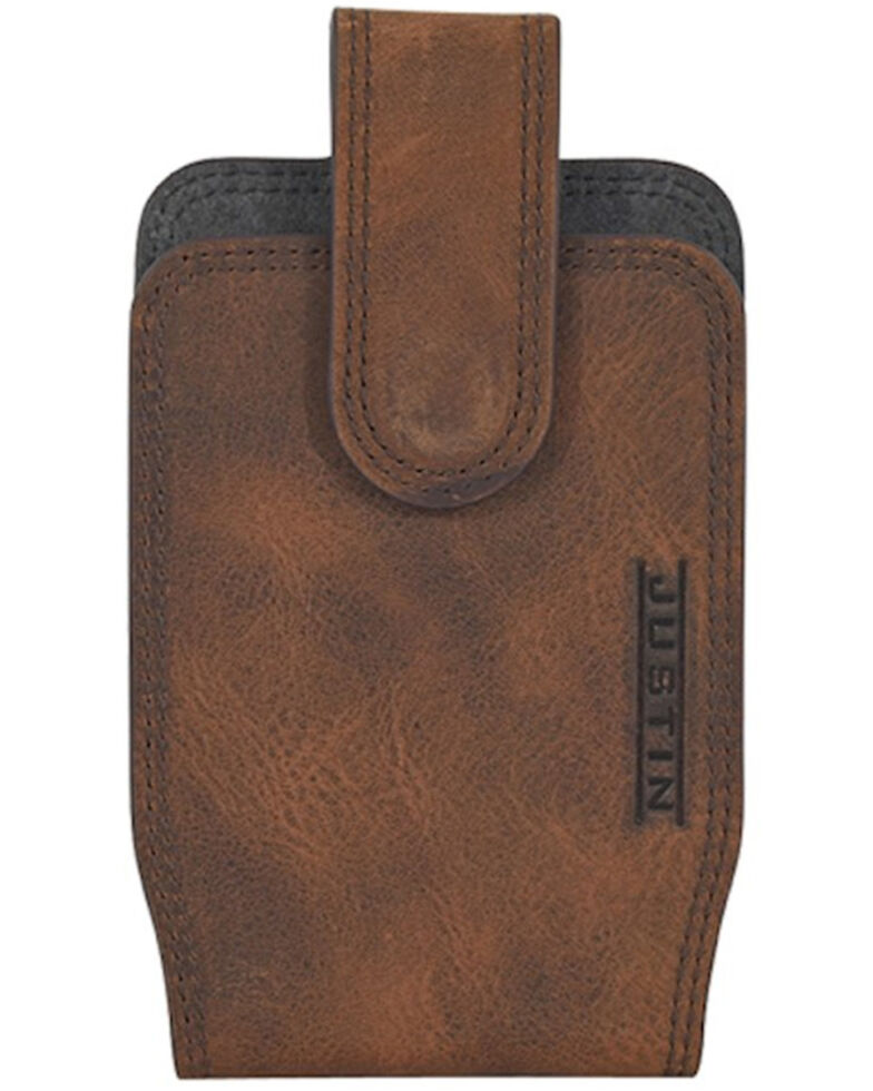 Justin Men's Leather Phone Holster, Brown, hi-res