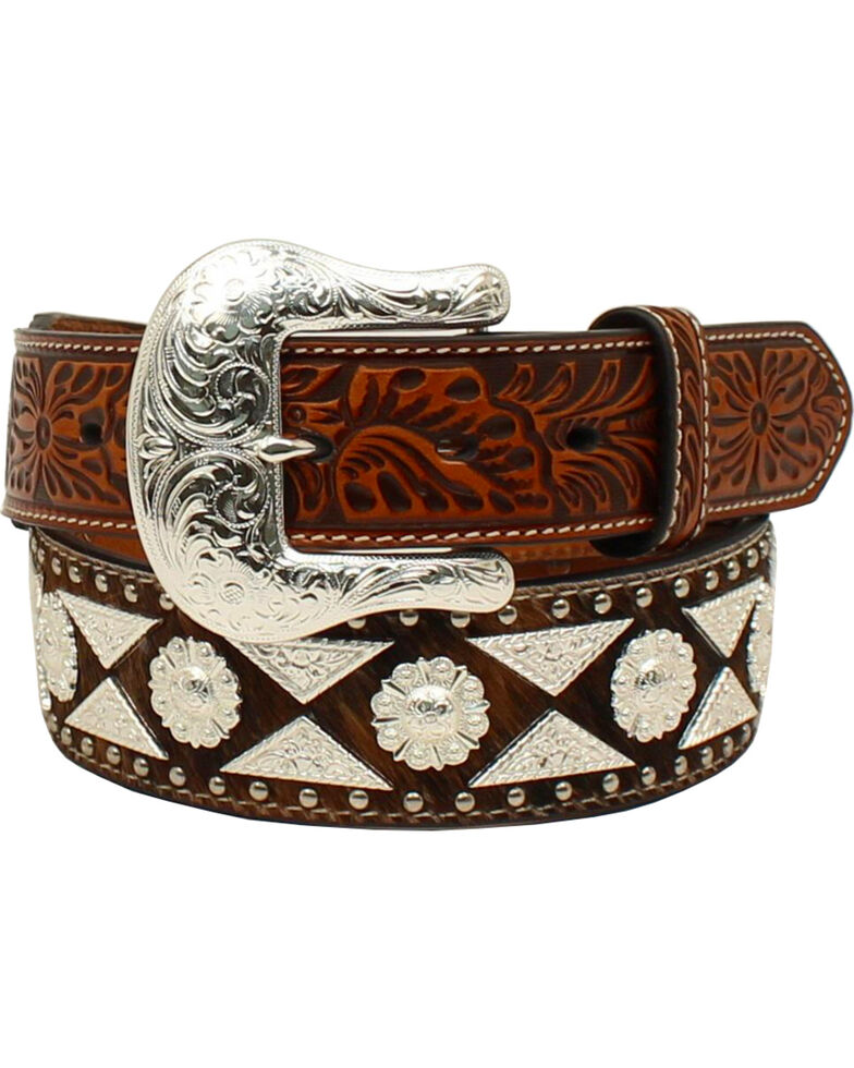 Ariat Men's Leather Diamond Concho Western Belt - Country Outfitter