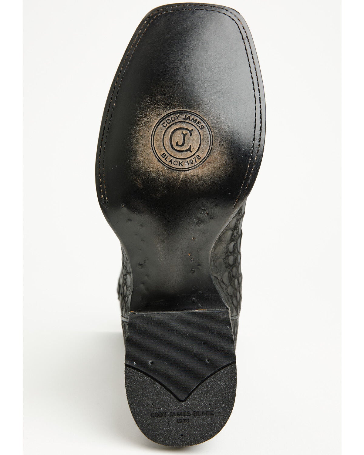 Image #7 - Cody James Black 1978&reg; Men's The Hayward Exotic Caiman Belly Western Boots - Broad Square Toe, Black, hi-res