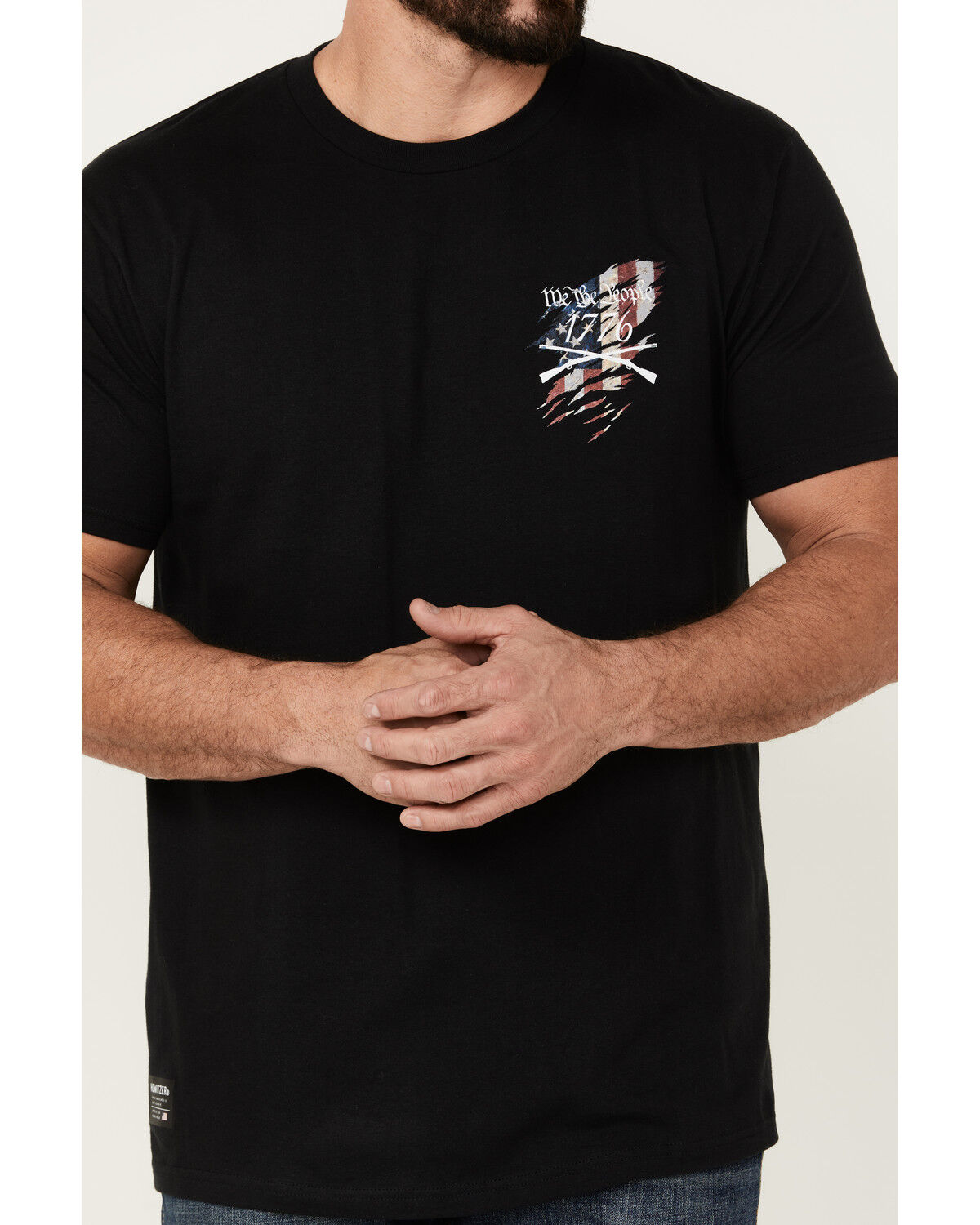 Image #3 - Howitzer Men's We Will Defend Short Sleeve Graphic T-Shirt, Black, hi-res