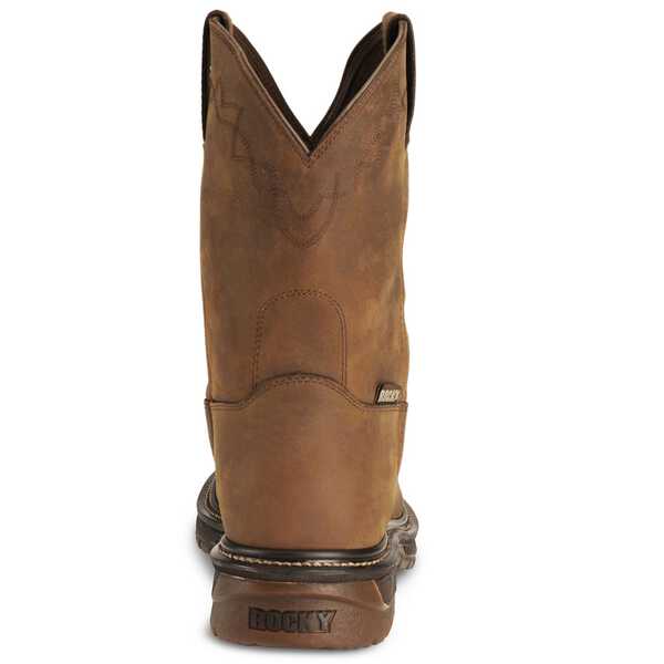 Image #7 - Rocky Men's 10" Original Ride Roper Western Work Boots, Tan, hi-res