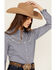 Image #2 - Panhandle Women's Geo Print Long Sleeve Snap Stretch Western Shirt, Navy, hi-res