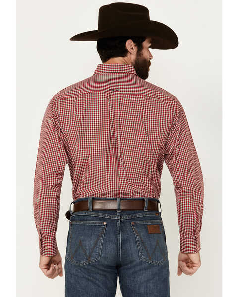 Image #4 - Ariat Men's Porter Plaid Print Long Sleeve Button-Down Performance Shirt, Red, hi-res