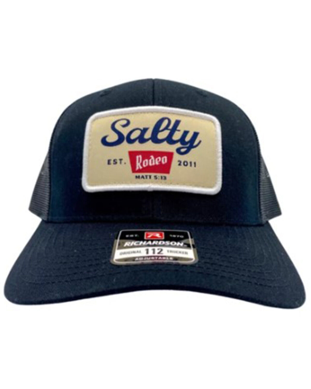 Image #2 - Salty Rodeo Men's The 12 OZ Recreation Logo Patch Mesh-Back Trucker Cap, Black, hi-res