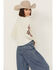 Image #4 - Shyanne Women's Tie Front Embroidered Long Sleeve Snap Western Shirt , Cream, hi-res