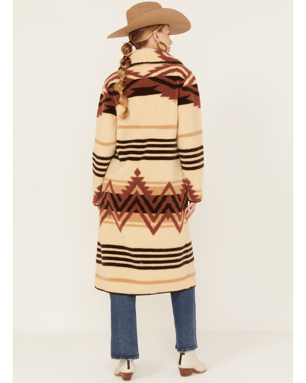 Image #4 - Tasha Polizzi Women's Enchanted Southwestern Print Sherpa Blanket Coat, Tan, hi-res