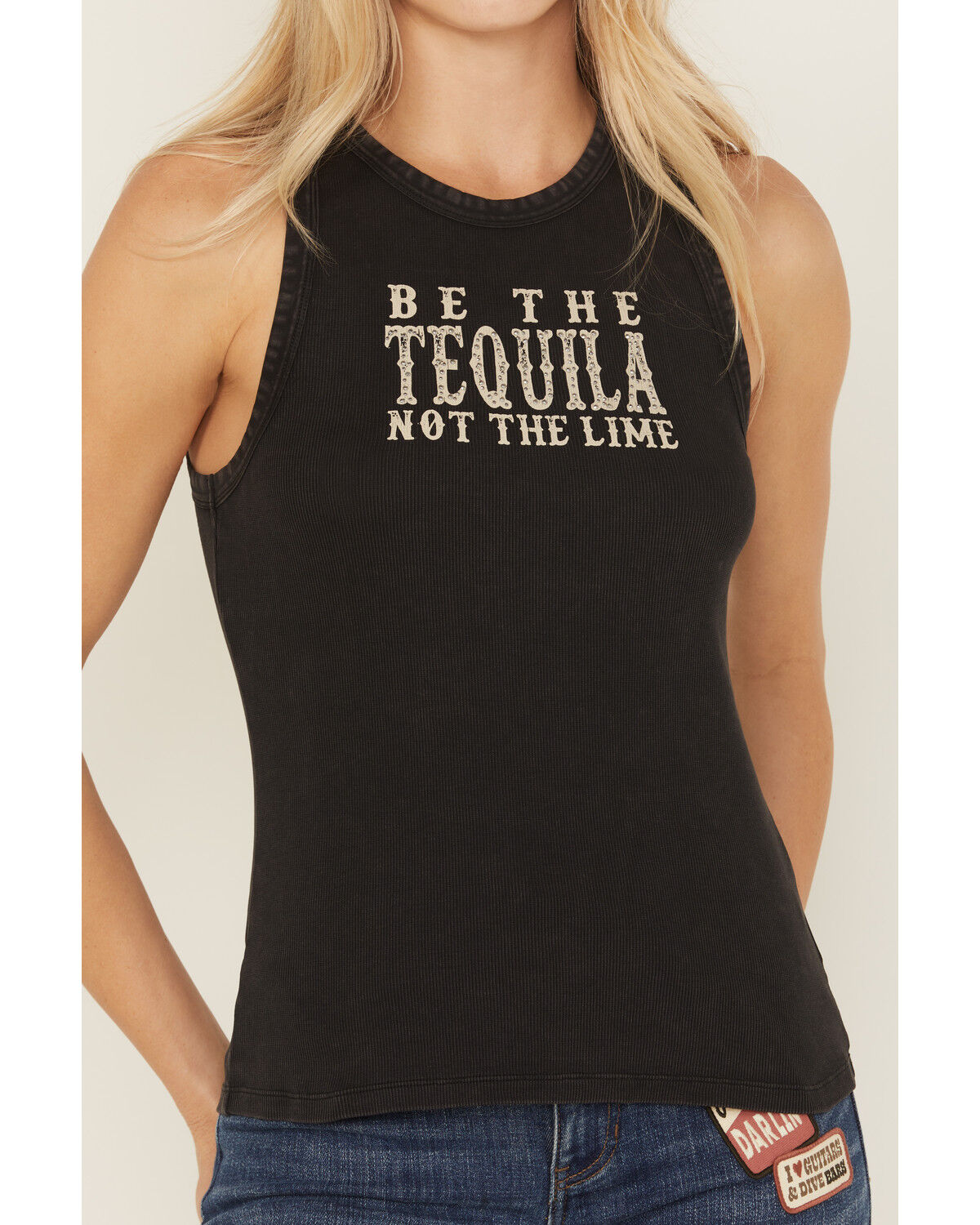 Image #3 - Idyllwind Women's Embellished Sleeveless Ribbed Graphic Tank Top, Black, hi-res