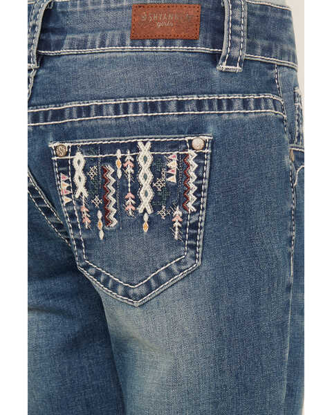 Image #4 - Shyanne Girls' Zig Zag Vertical Pocket Stretch Bootcut Jeans - Big, Blue, hi-res