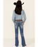 Shyanne Girls' Medium Wash Embroidered Star Pocket Embroidered Star Pocket Regular Bootcut Jeans - Big , Blue, hi-res