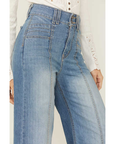 Image #2 - Cruel Girl Women's Wide Length Light Stone Denim Jeans, Indigo, hi-res