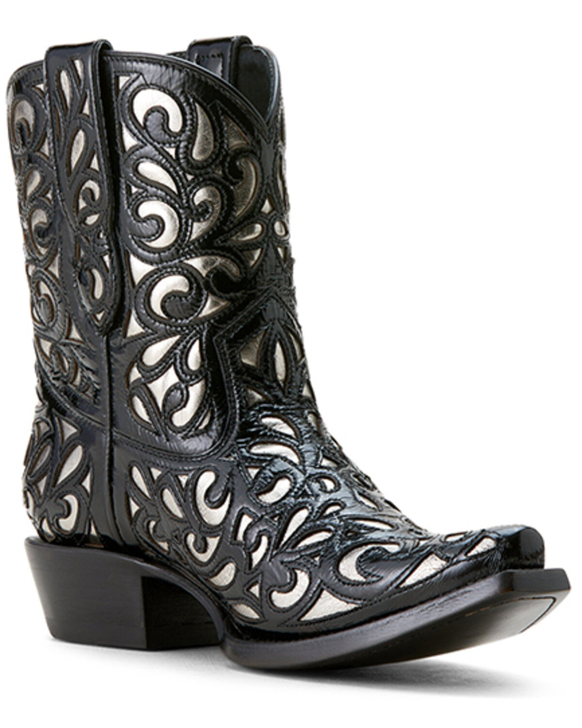 Image #1 - Ariat Women's Valentina Outlay Western Booties - Snip Toe, Black, hi-res