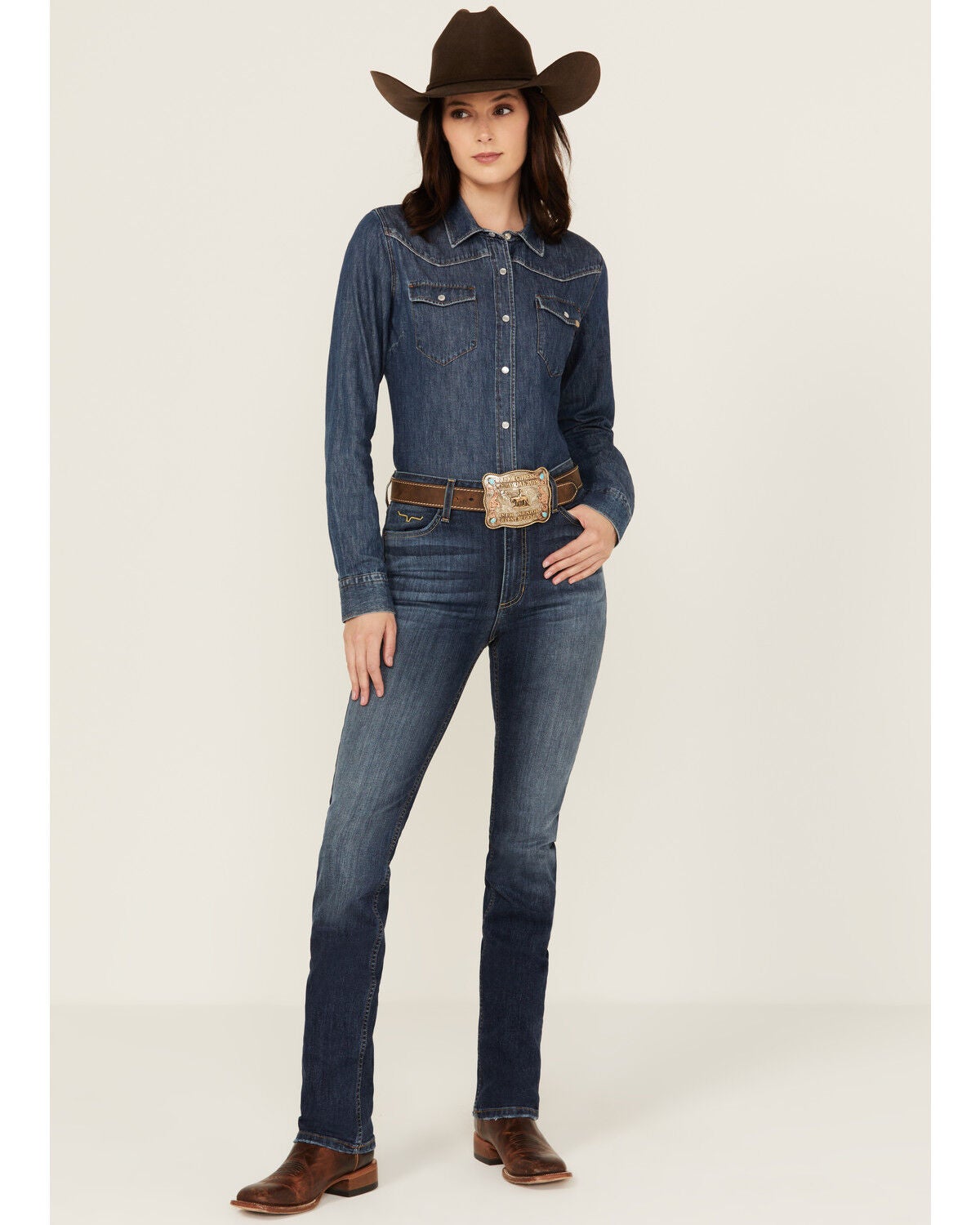 Dark Wash Sarah Slim Bootcut Jeans 