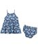 Image #2 - Wrangler Infant Girls' Floral Boot Sleeveless Denim Dress - 2 Piece, Blue, hi-res