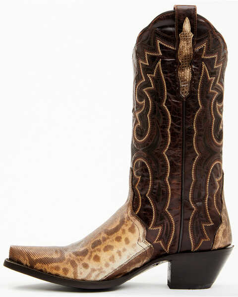 Image #3 - Dan Post Women's Karung Exotic Snake Western Boots - Snip Toe , Brown, hi-res