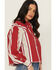 Image #2 - Wrangler Women's Modern Striped Long Sleeve Heritage Long Sleeve Snap Western Shirt, Red, hi-res