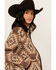 Image #2 - Cripple Creek Women's Southwestern Print Concho Jacket, Brown, hi-res