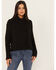 Image #2 - Shyanne Women's Cable Fringe Sweater , Black, hi-res