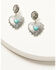 Image #1 - Shyanne Women's Heart Statement Earrings, Silver, hi-res