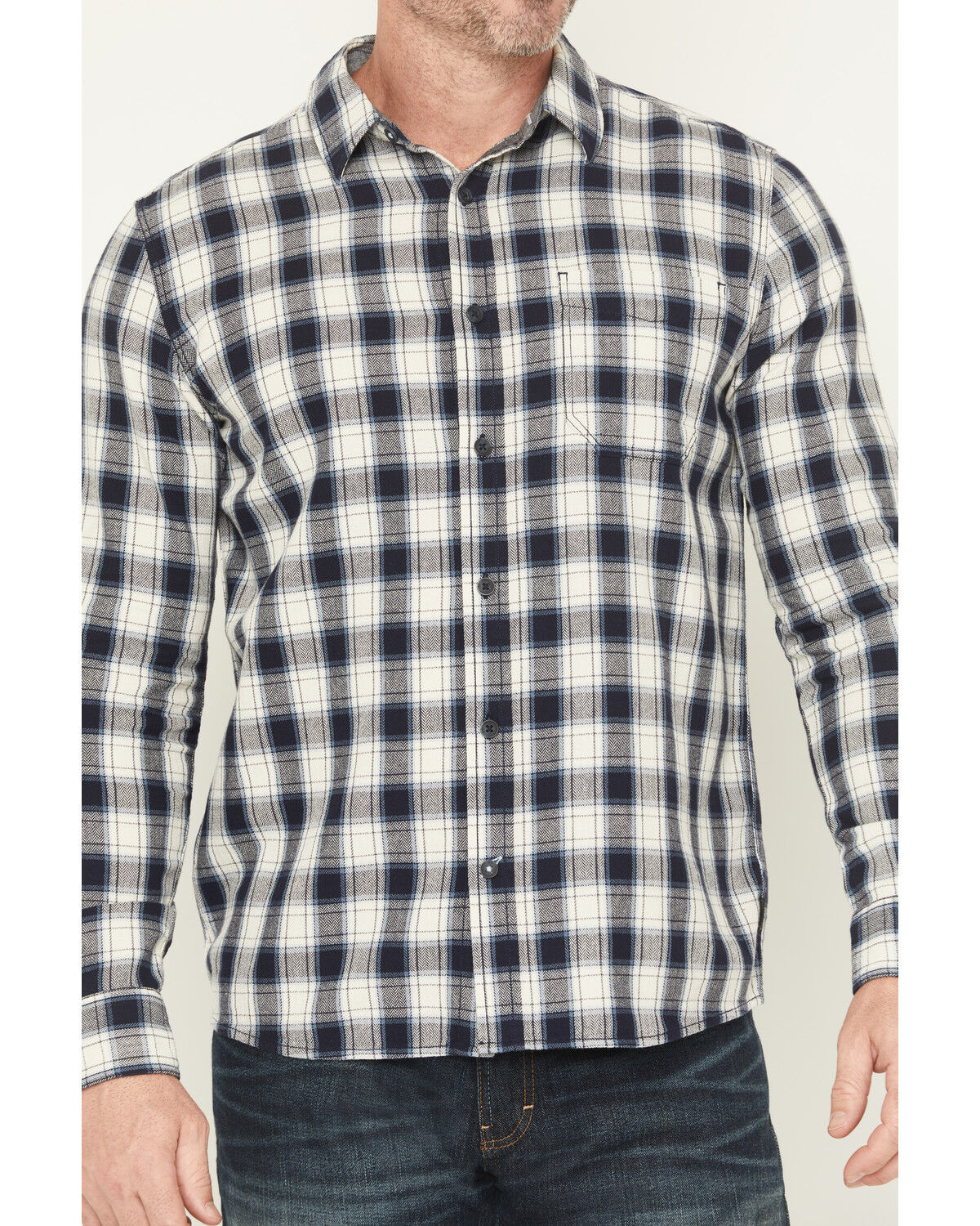 Image #3 - Brothers and Sons Men's Anvil Plaid Print Long Sleeve Button-Down Flannel Shirt, Blue, hi-res