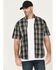 Image #1 - Dickies Men's Flex Plaid Print Short Sleeve Button-Down Work Shirt, Black, hi-res