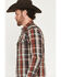 Image #2 - Moonshine Spirit&reg; Men's The Riff Crackle Plaid Print Long Sleeve Snap Western Shirt, Black, hi-res